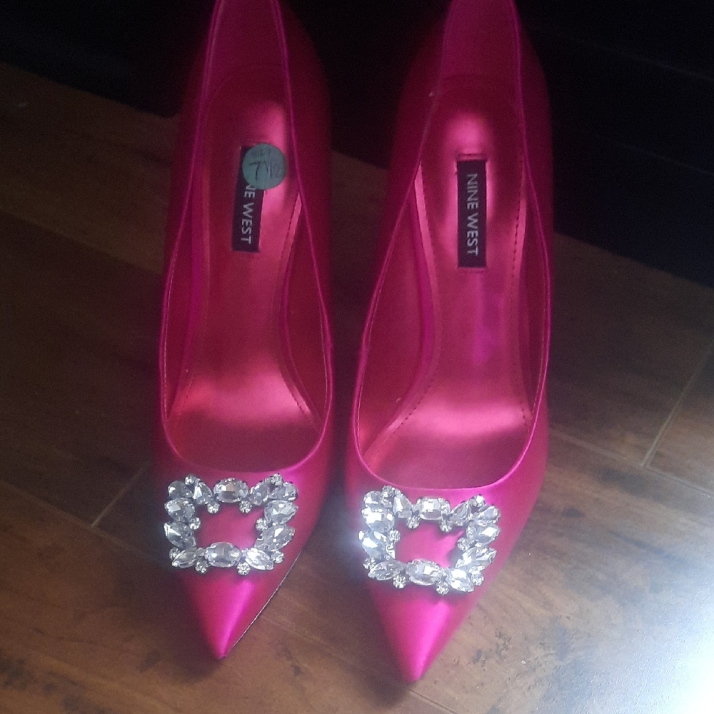 Nine West Fuchsia Heels with Sparkling Embellishments